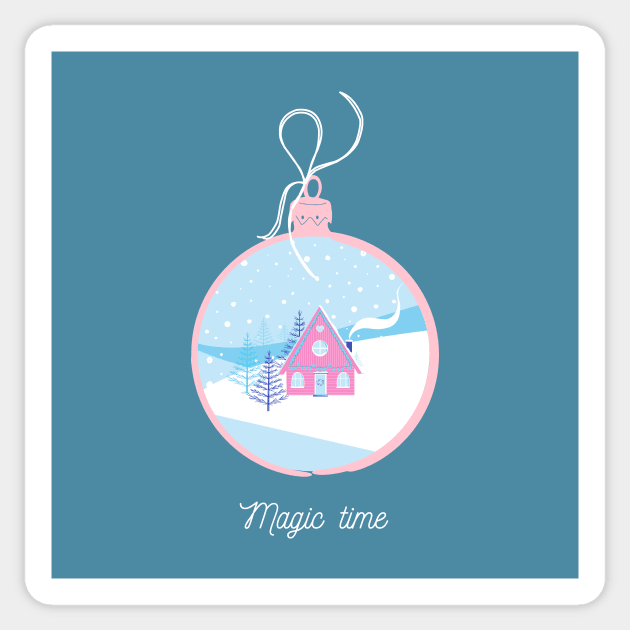 Christmas ball with winter landscape Sticker by DanielK